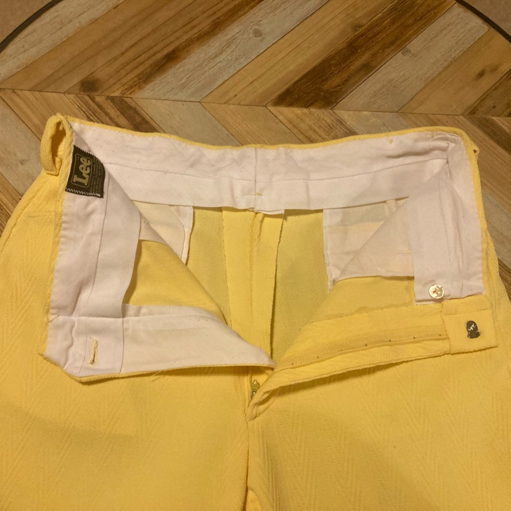 Vintage 1970s LEE Men's Pants - Lemon Yellow